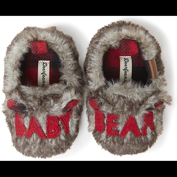 dearfoams Other - Baby Bear Slippers 9 - 12 Mo Dearfoams Holiday NWT